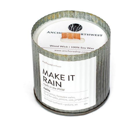 Make It Rain - Rustic Vintage Wood Wick Candle