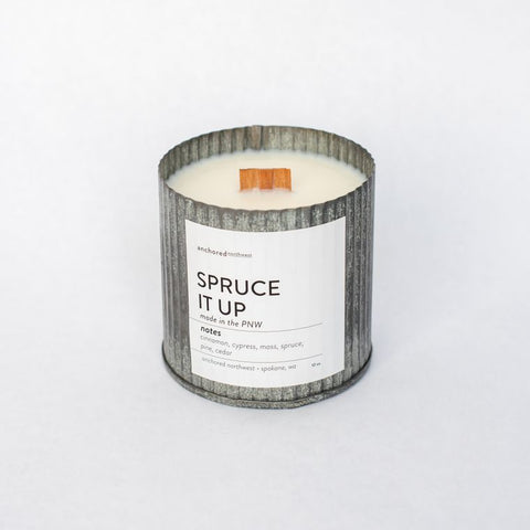 Spruce it up - Rustic Vintage Wood Wick Candle