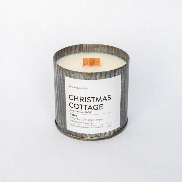 Christmas Cottage - Rustic Vintage Wood Wick Candle